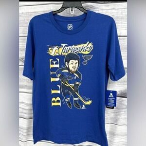 NWT NHL Youth Unisex Blue Graphic Tee Shirt St Louis Blues Hockey Tarasenko - L